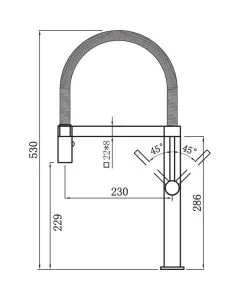 Meridian Single Flow Monobloc Brushed Nickel & White Spout