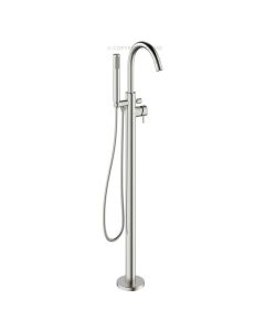 Mike Pro Floor Standing Bath Shower Mixer Brushed SS Effect