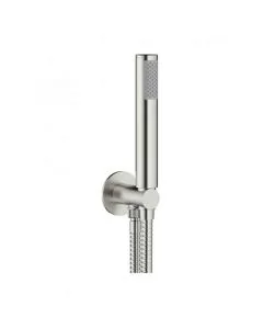 Designer Wall Outlet With Handset And Hose Brushed SS Effect