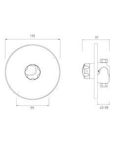 OPAC Thermostatic Concealed Mini Valve with Chrome Handwheel
