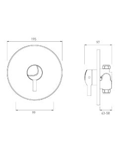 OPAC Thermostatic Concealed Mini Valve with Chrome Lever