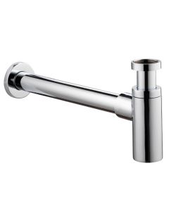 Minimalist Chrome Bottle Trap and Pipe