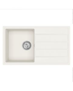 Mio Compact Square Single Bowl and Drainer Blizzard