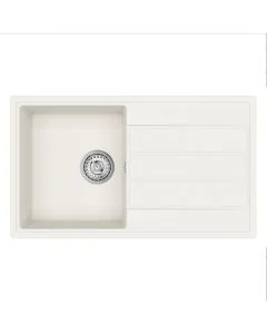 Mio Compact Square Single Bowl and Drainer Blizzard