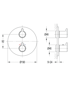 Moonlight Round Recessed Shower Valve Brushed Bronze