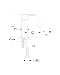 Moonlight Small Basin Mixer Gun Metal