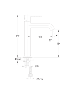 Moonlight Tall Basin Mixer Brushed Brass