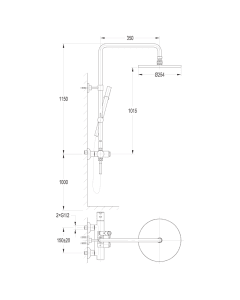 Moonlight GoClick Thermostatic Shower Kit Brushed Brass