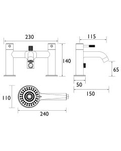 Molida Bath Shower Mixer Matt Black