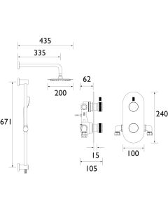 Molida 2-Way Recessed Shower Valve Kit Matt Black