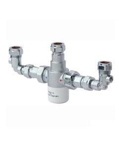 15mm Thermostatic Mixing Valve with Isolation Elbows