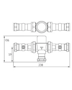 22mm TMV3 Thermostatic Mixing Valve