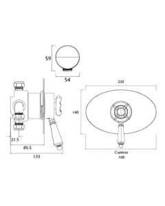 1901 Thermostatic Recessed Dual Shower Chrome