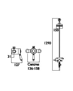 1901 Thermostatic Exposed Single Shower Valve Diverter Riser Kit