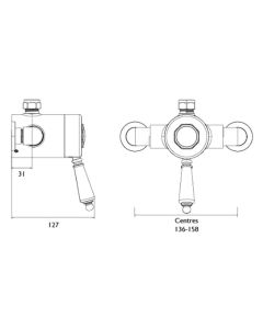 1901 Exposed Sequential Chrome Top Outlet Shower Valve