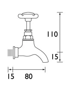 1901 Bib Taps with Upstands