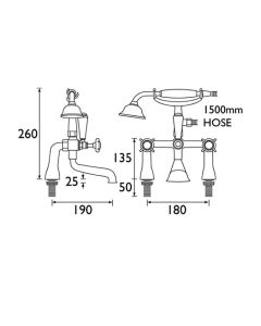 1901 Bath Shower Mixer Chrome