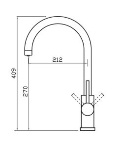 Neso Mixer and Cold Filter With Swivel Spout