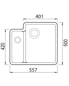 Nova 1.5 Bowl Sink LH/SB Jet