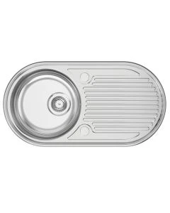 Oboe Satin Single bowl and Drainer Stainless Steel