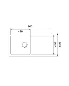 Franke Orion (OID 611-94) 1 Bowl Inset Sink Polar White