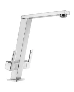 Pendenza Angle Spout Sink Mixer Brushed Steel