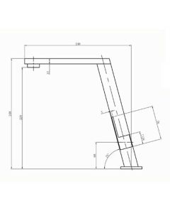 Pendenza Angle Spout Sink Mixer Brushed Steel