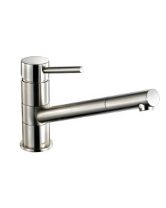 1810 Pluie Angled Spout Sink Mixer Brushed Steel