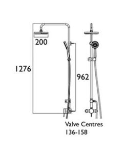 Prism Exposed Fixed Head Shower with Diverter & Kit