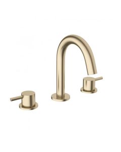 Crosswater Mike Pro 3 Hole Basin Mixer Brushed Brass