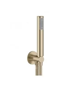 Designer Wall Outlet With Handset And Hose Brushed Brass
