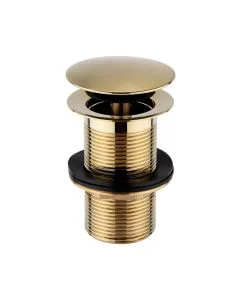 Basin Clicker Waste Unslotted Brushed Brass