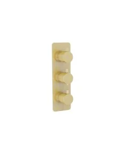 Ravine 3 Lever 2-Way Thermostatic Shower Valve Brushed Brass