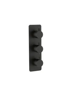 Ravine 3 Lever 2-Way Thermostatic Shower Valve Matt Black