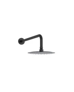 200mm Round Head & 400mm Wall Arm Matt Black