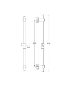 Contemporary Brass Slide Rail Brushed Brass