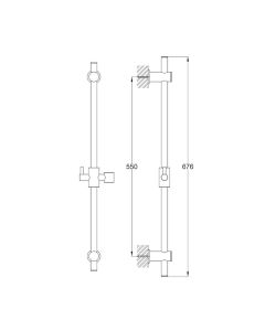 Contemporary Slide Rail Kit Matt Black