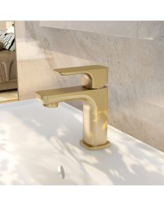Flite Basin Mixer With Clicker Waste Brushed Brass