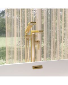 Flite Floor Mounted Bath Shower Mixer Brushed Brass