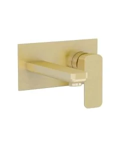 Flite Wall Mounted Basin Mixer Brushed Brass