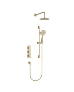 Ravine 3 Handle 2-Way Recessed Shower Valve Kit Brushed Brass