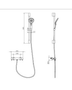 Ravine Single Outlet Bar Valve Slide Rail Kit Brushed Brass