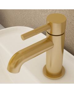 Ravine Basin Mixer With Clicker Waste Brushed Brass