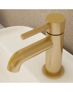 Ravine Basin Mixer With Clicker Waste Brushed Brass