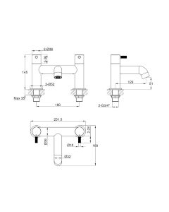 Ravine Deck Mounted Bath Filler Matt Black