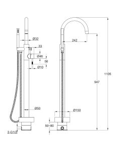 Ravine Floor Standing Bath Shower Mixer Matt Black