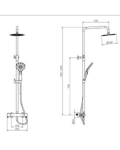 Ravine Dual Outlet Bar Valve Riser Rail Kit Chrome