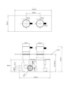 Ravine Thermostatic Shower Valve Matt Black