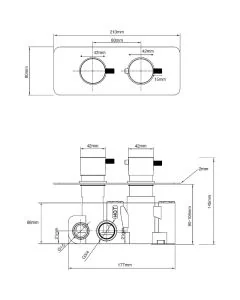 Ravine 2-Way Recessed Shower Valve Kit Brushed Brass