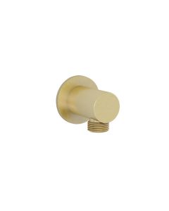 Round Wall Outlet Elbow Brushed Brass